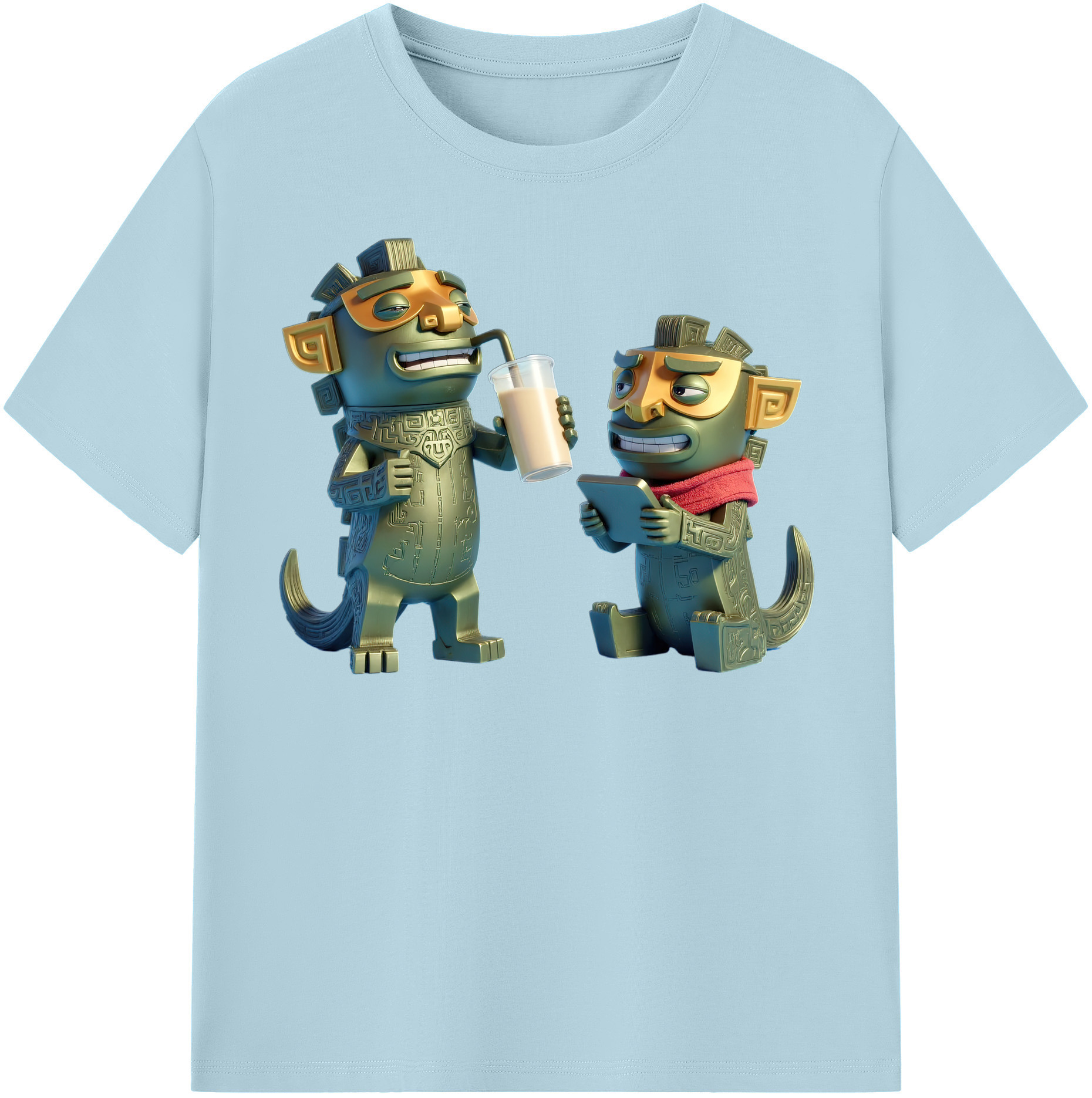 （画像用） Ne Zha 2 ナタ 魔童の大暴れ 綿100％半袖Tシャツ（フロントプリント）